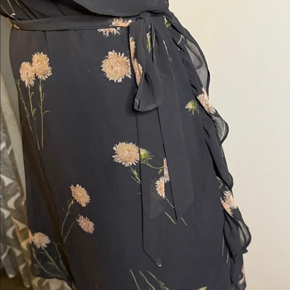 Madewell Georgette Ruffle Wrap Dress in Aster Portrait SZ Small - Picture 4 of 9